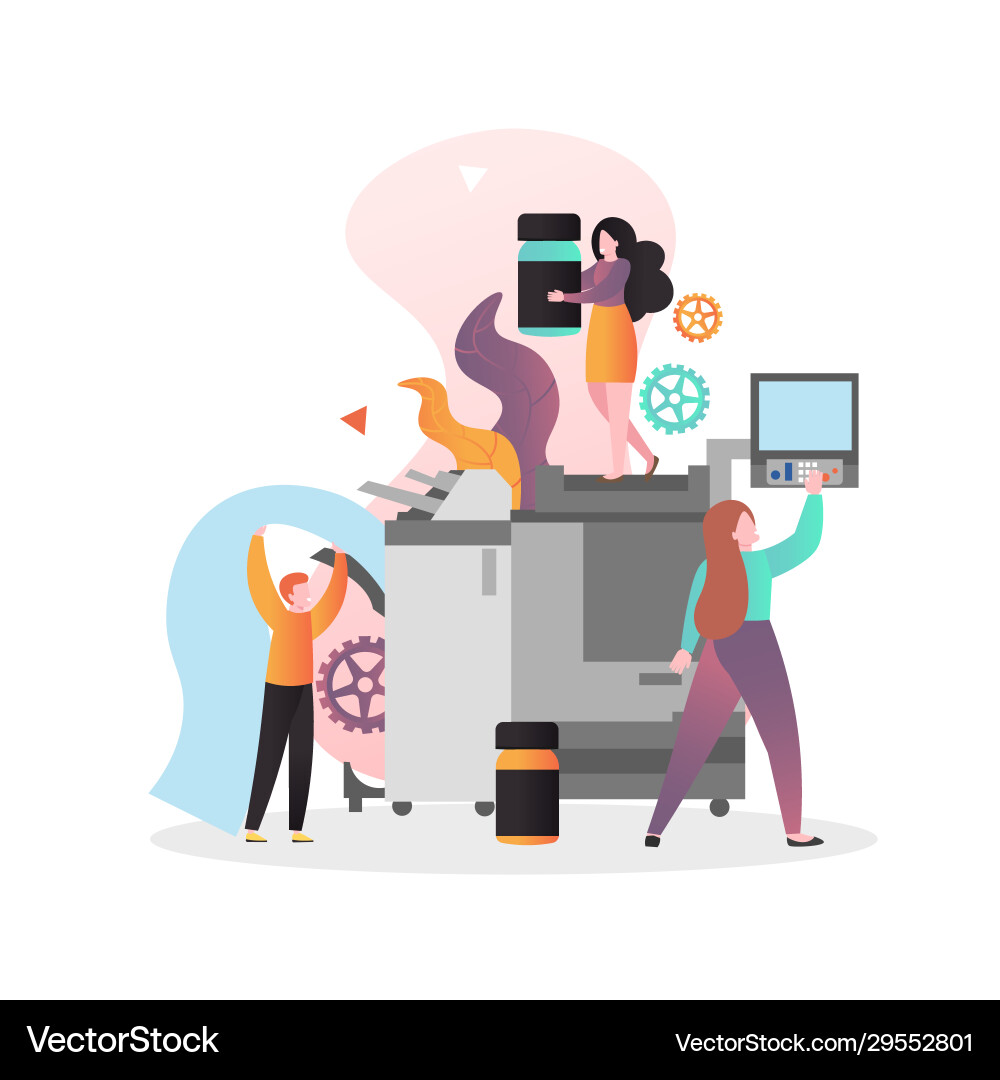 Printing Services Workflow vector image