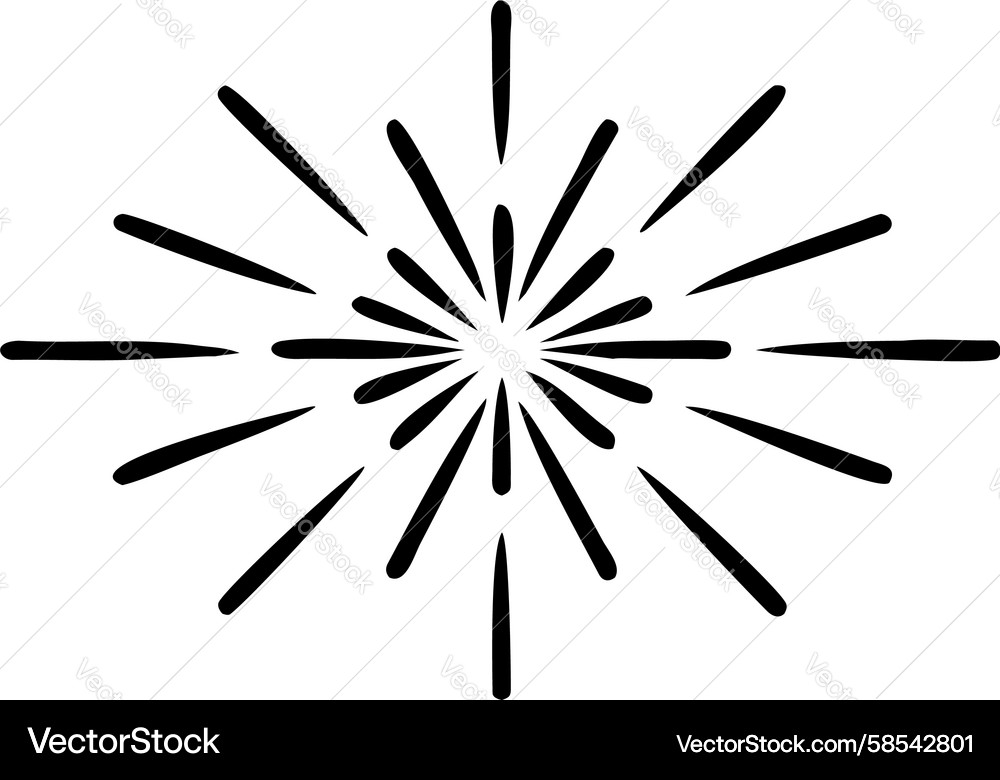 Radiating Line Starburst Element Vector Image