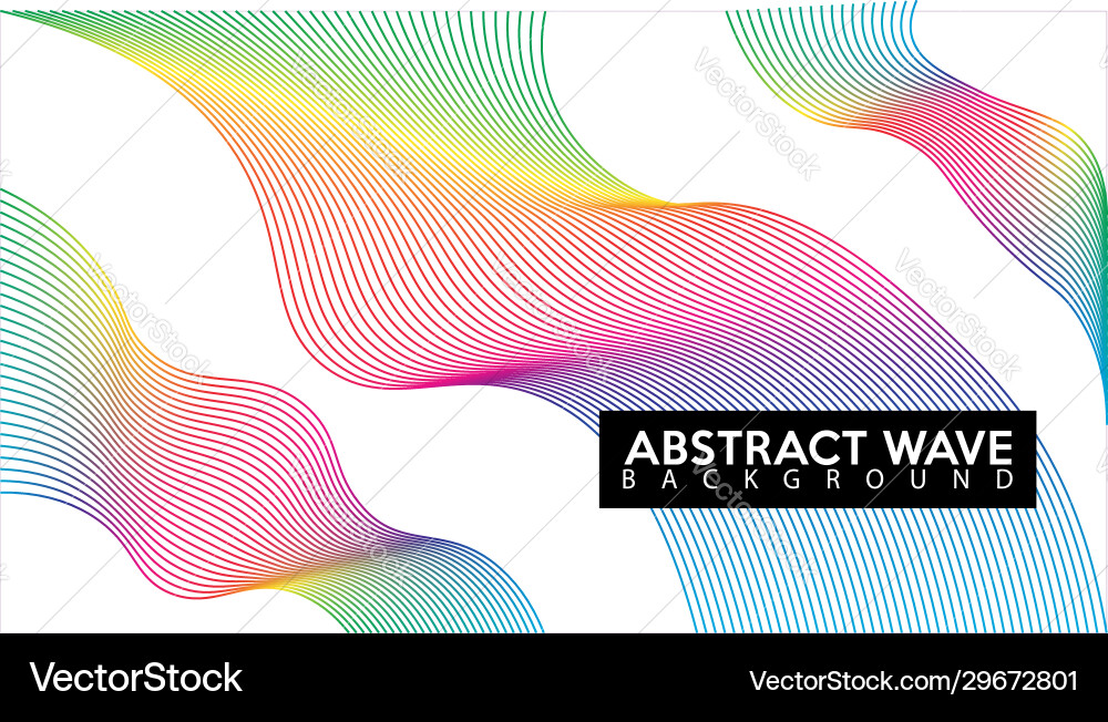 Rainbow abstract wave line background design vector image