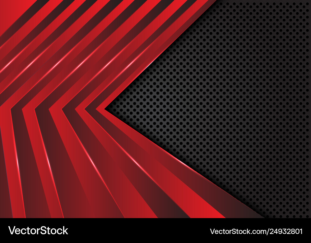 Red arrow pattern on dark grey circle mesh Vector Image