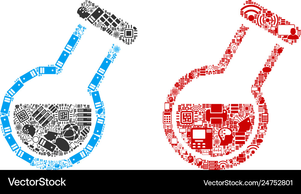 Retort composition icons for bigdata Retort composition icons for bigdata vector image