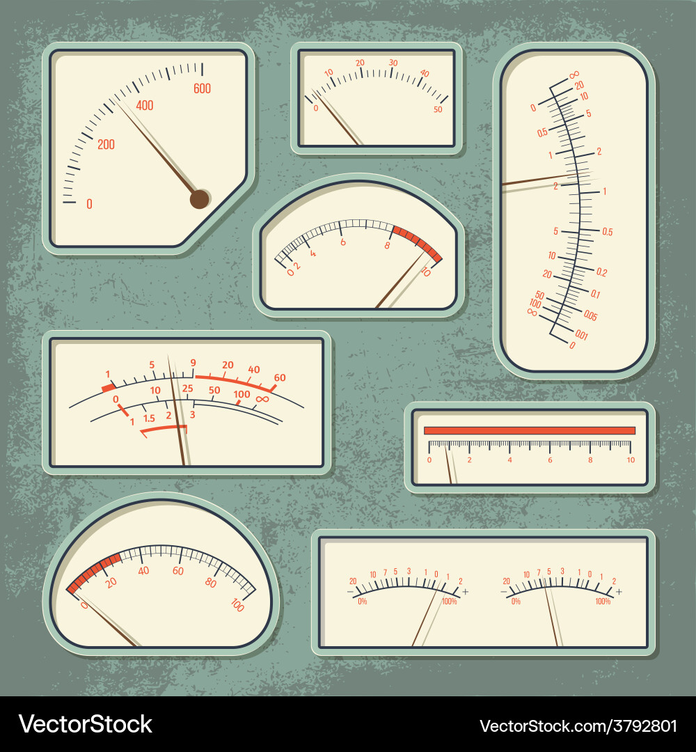 Retro Measuring Instruments Vector Image