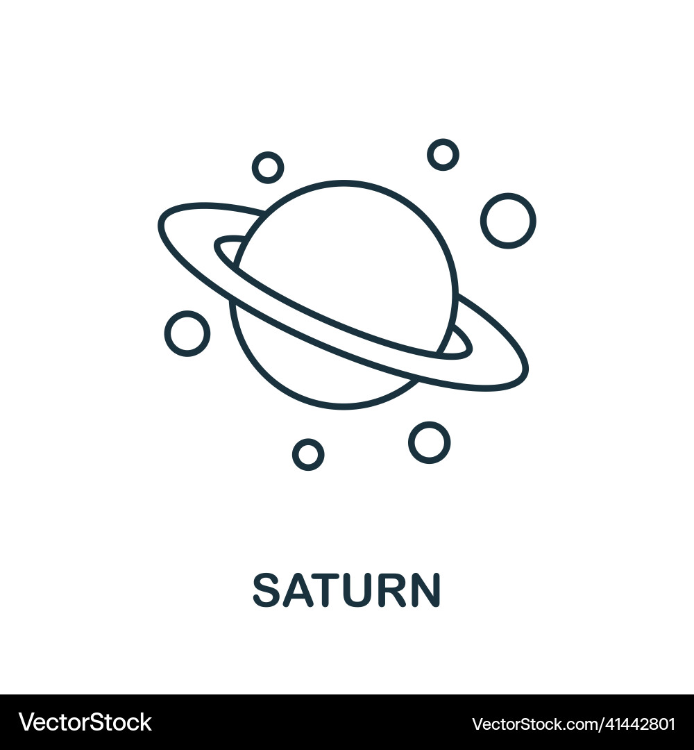 Saturn icon line element from space collection Saturn icon line element from space collection vector image