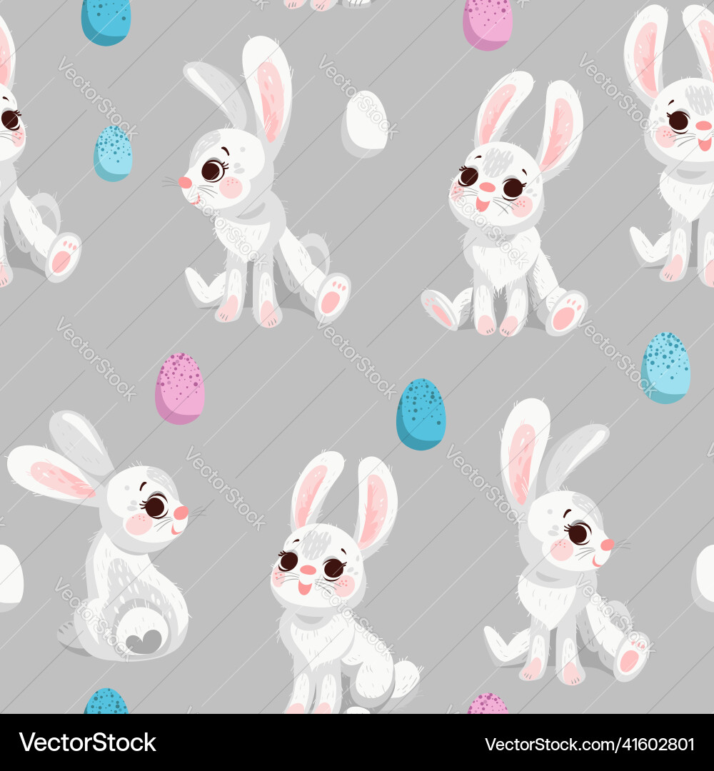 Seamless spring pattern with easter characters Seamless spring pattern with easter characters vector image