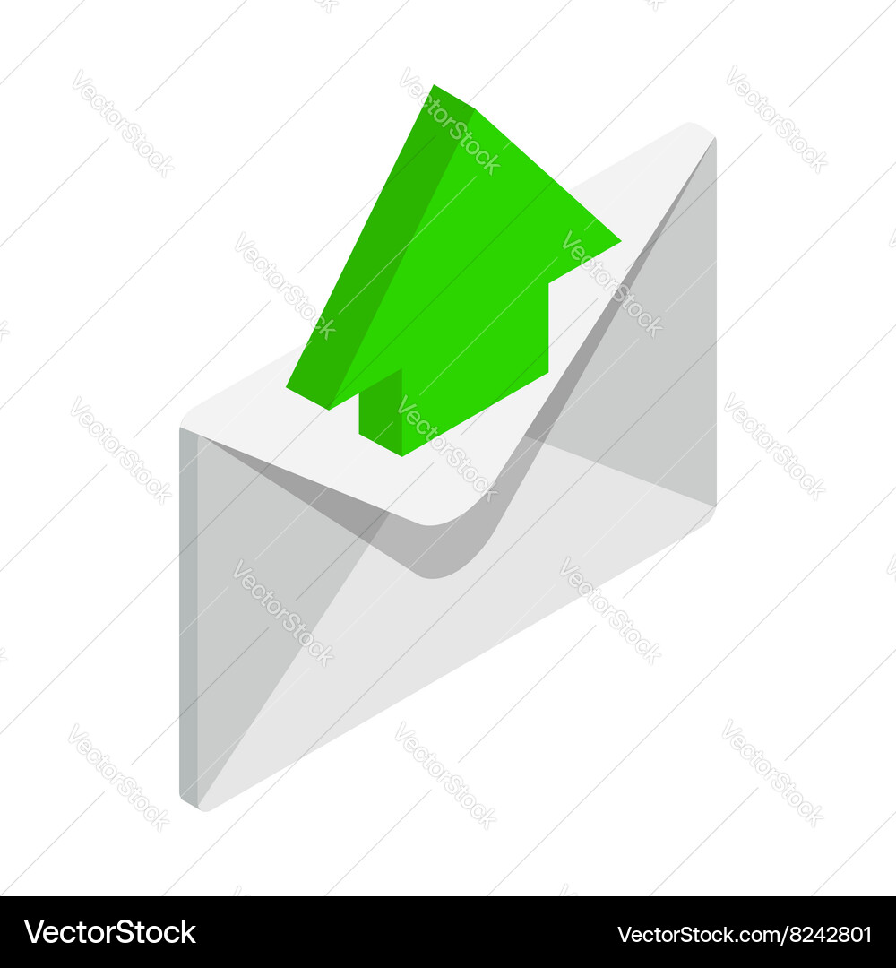 Sending email icon isometric 3d style Vector Image