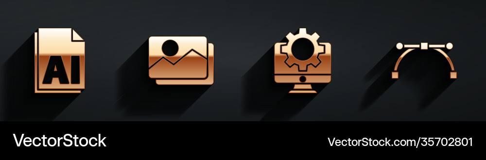 Set ai file document picture landscape computer Set ai file document picture landscape computer vector image