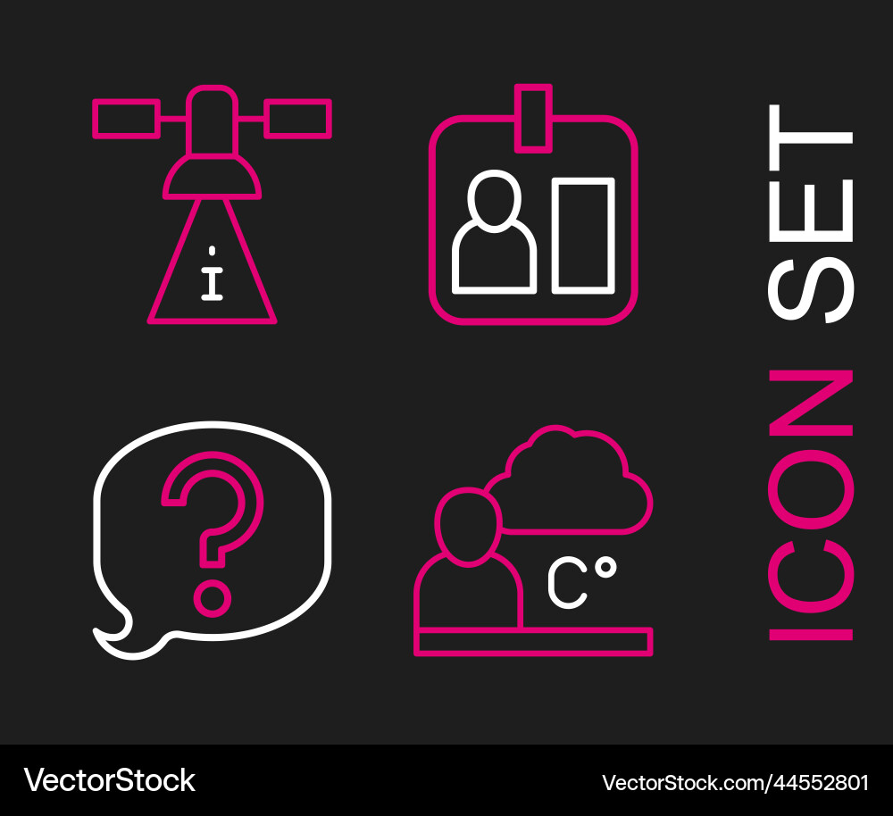 Set line weather forecast speech bubble chat Vector Image