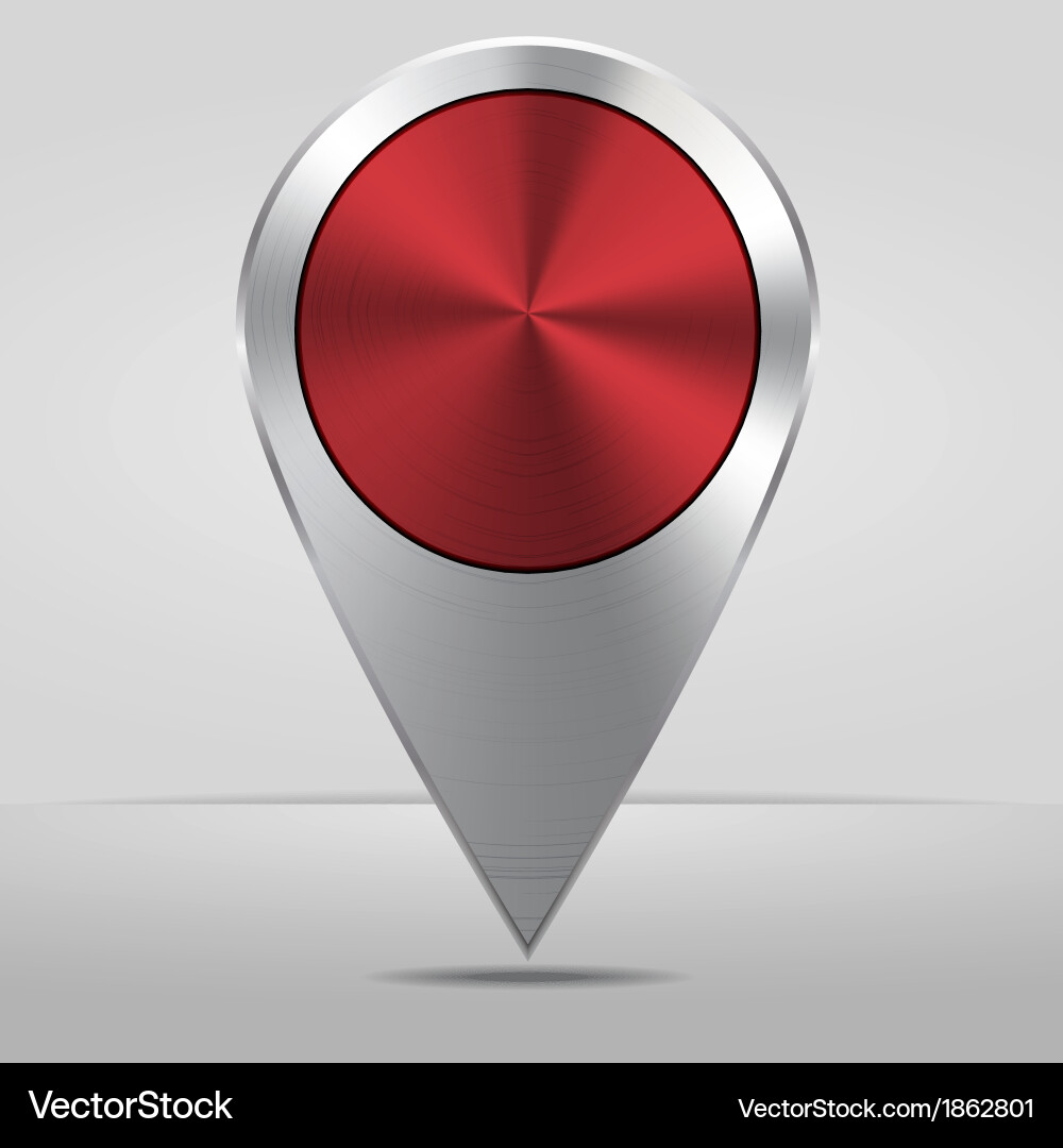 Silber Map Pointer Icon vektorbild