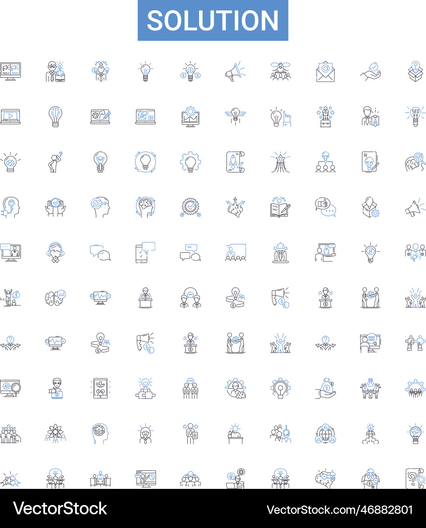 Solution outline icons collection Solution outline icons collection vector image