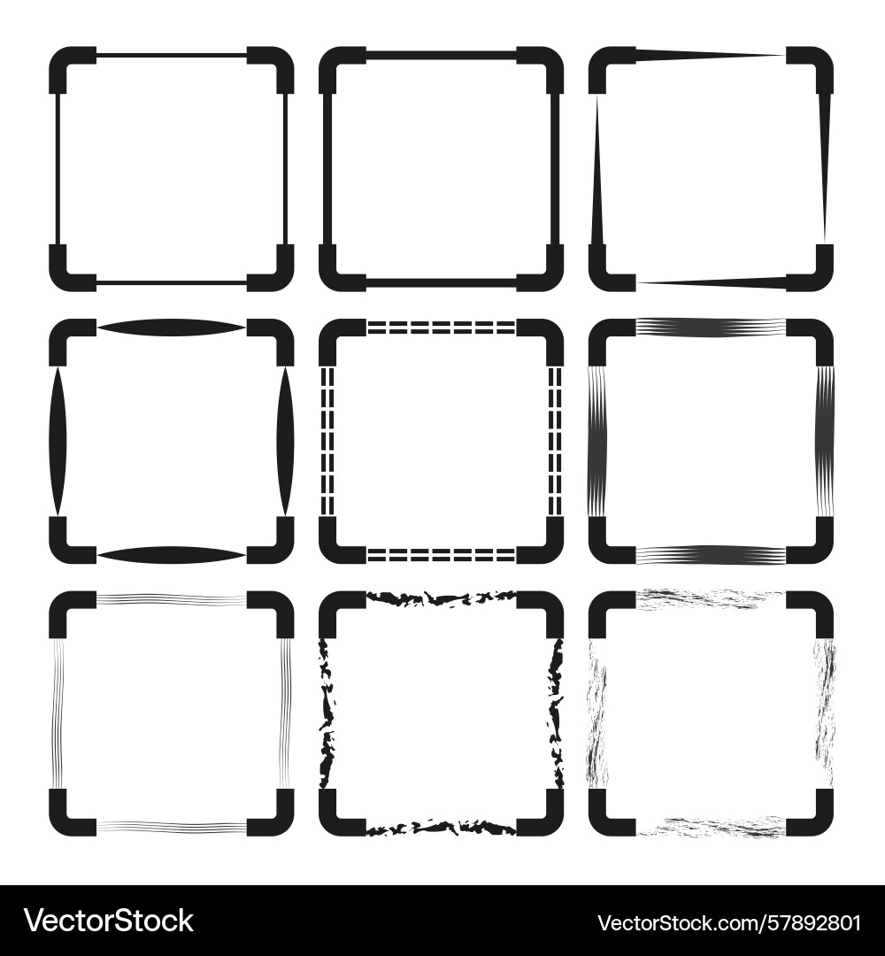 Square frame collection border element abstract Vector Image