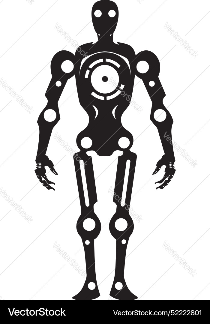 Techdroid humanoid robot emblem cyberbot android Vector Image
