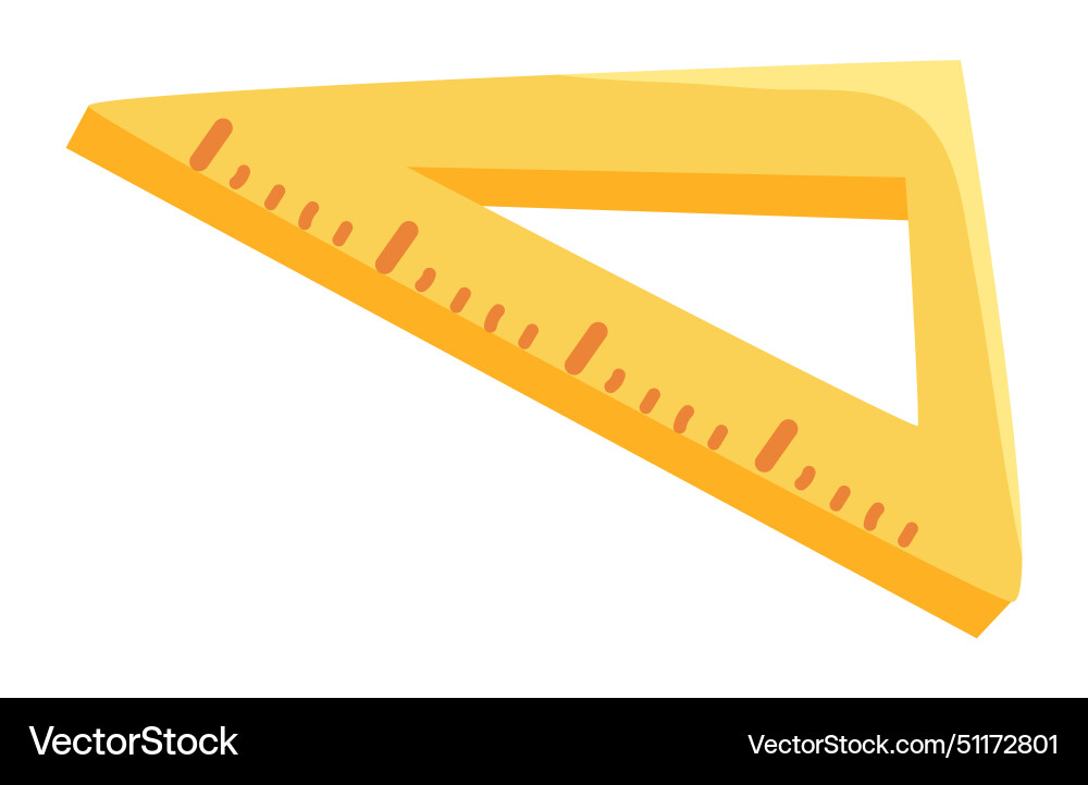 Triangle ruler in flat design school stationery Vector Image