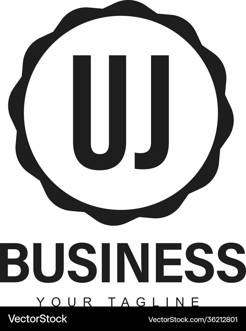 Uj initial a logo design with abstract style Uj initial a logo design with abstract style Vector Image