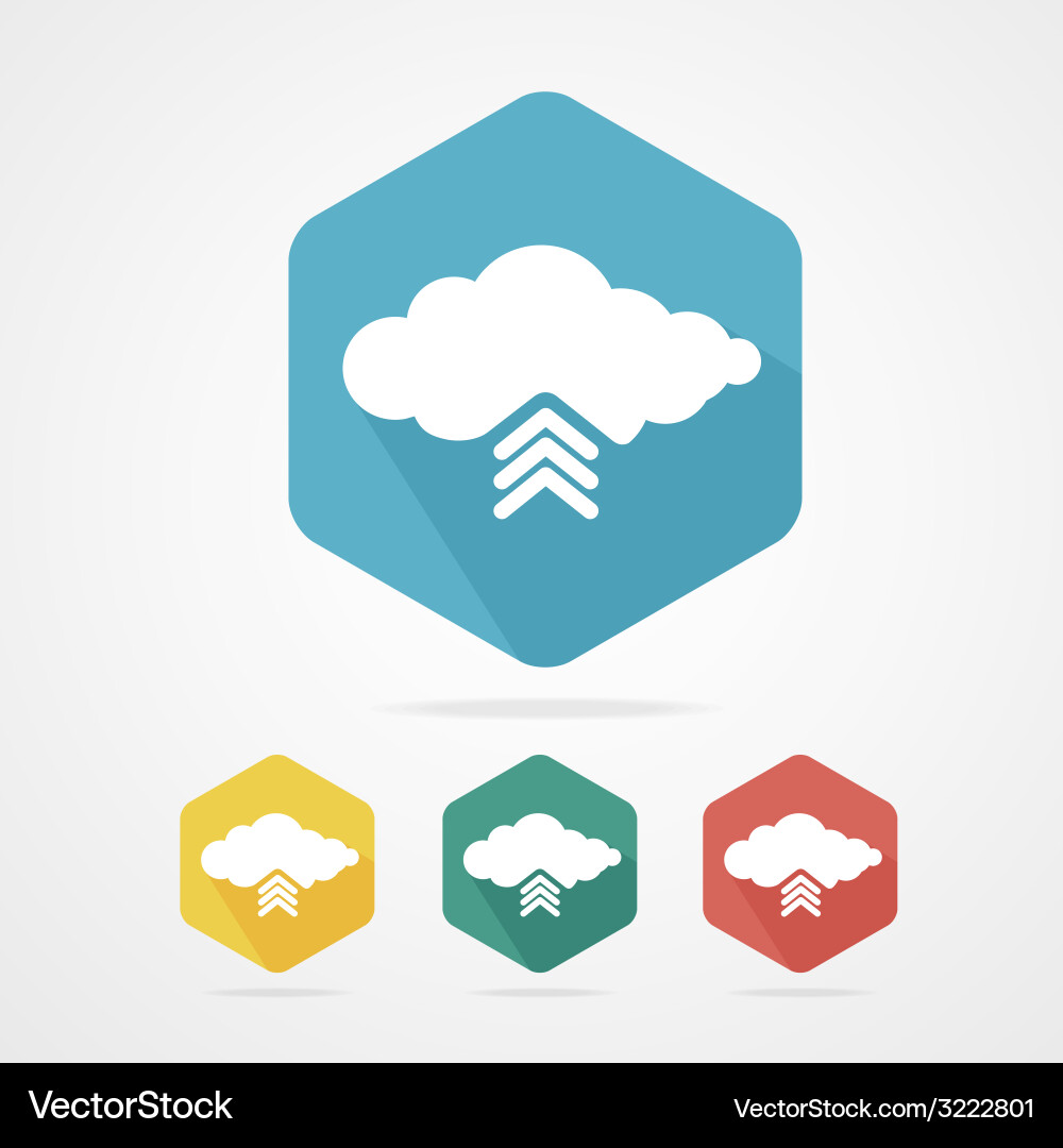 Upload from cloud icon set vector image