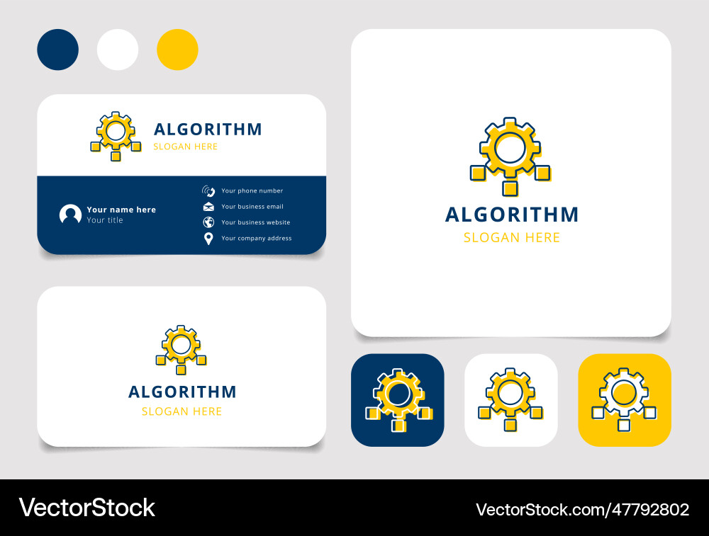 Algorithm Logo-Design mit bearbeitbarem Slogan Algorithm Logo-Design mit bearbeitbarem Slogan vektorbild