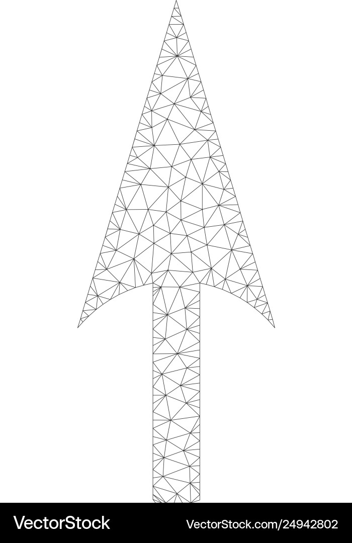Arrow axis y polygonal frame mesh Arrow axis y polygonal frame mesh vector image