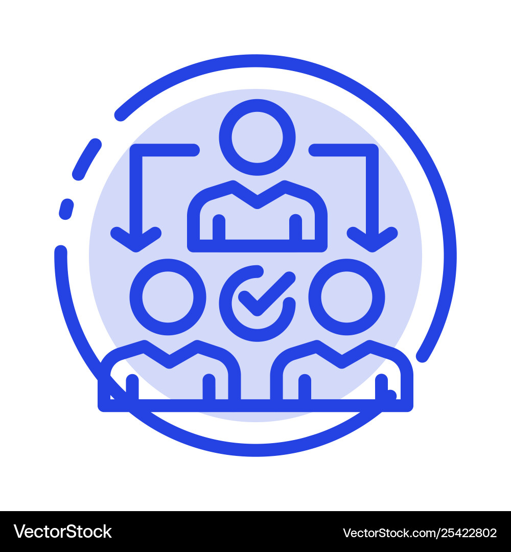 Assignment delegate delegating distribution blue Assignment delegate delegating distribution blue Vector Image