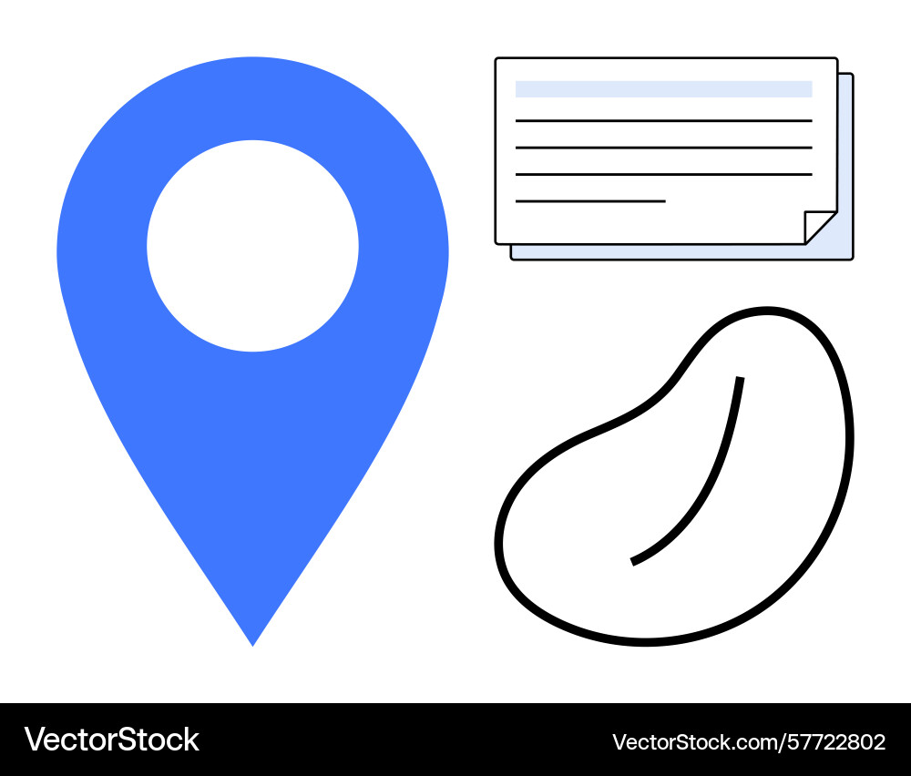 Blue location pin document stack and abstract Blue location pin document stack and abstract vector image