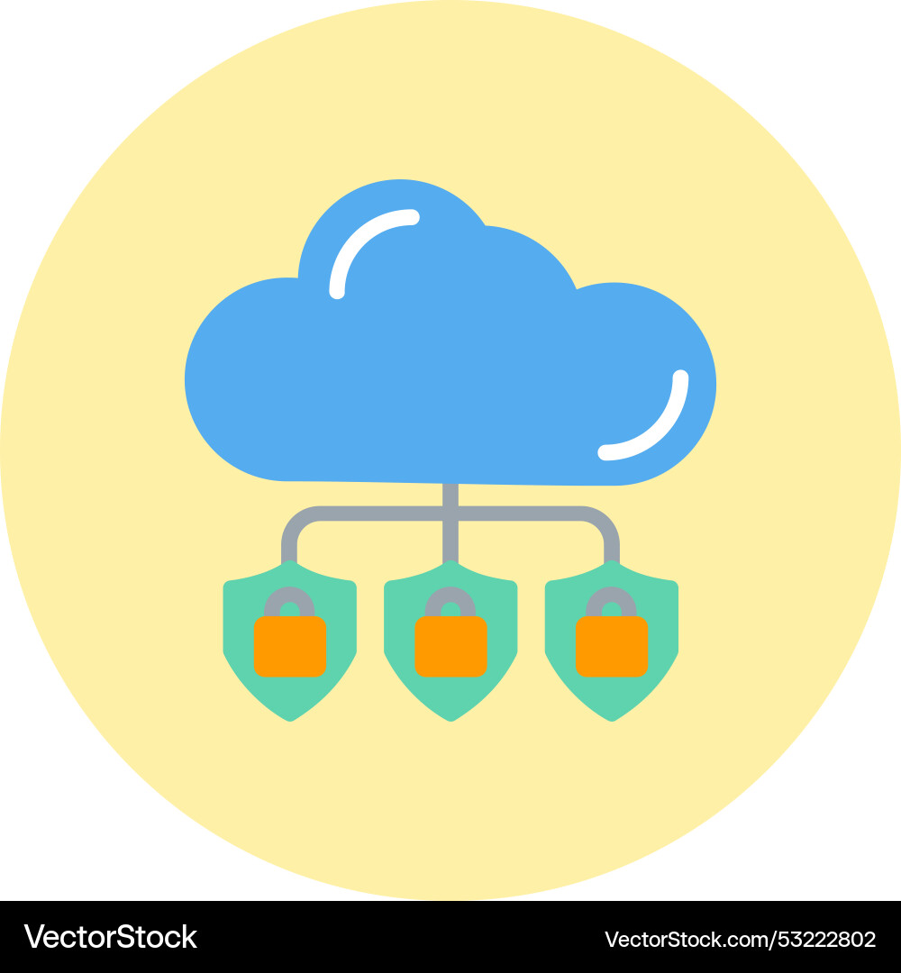 Cloud computing flat circle icon vector image