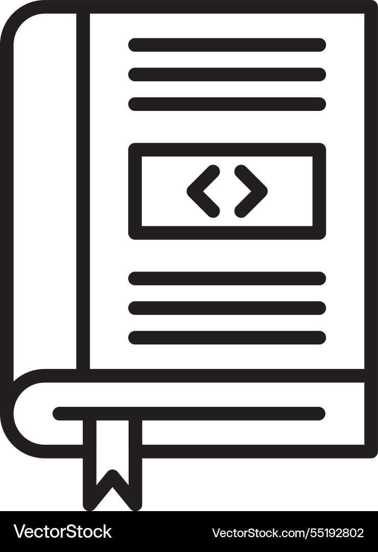 Coding book line icon design vector image
