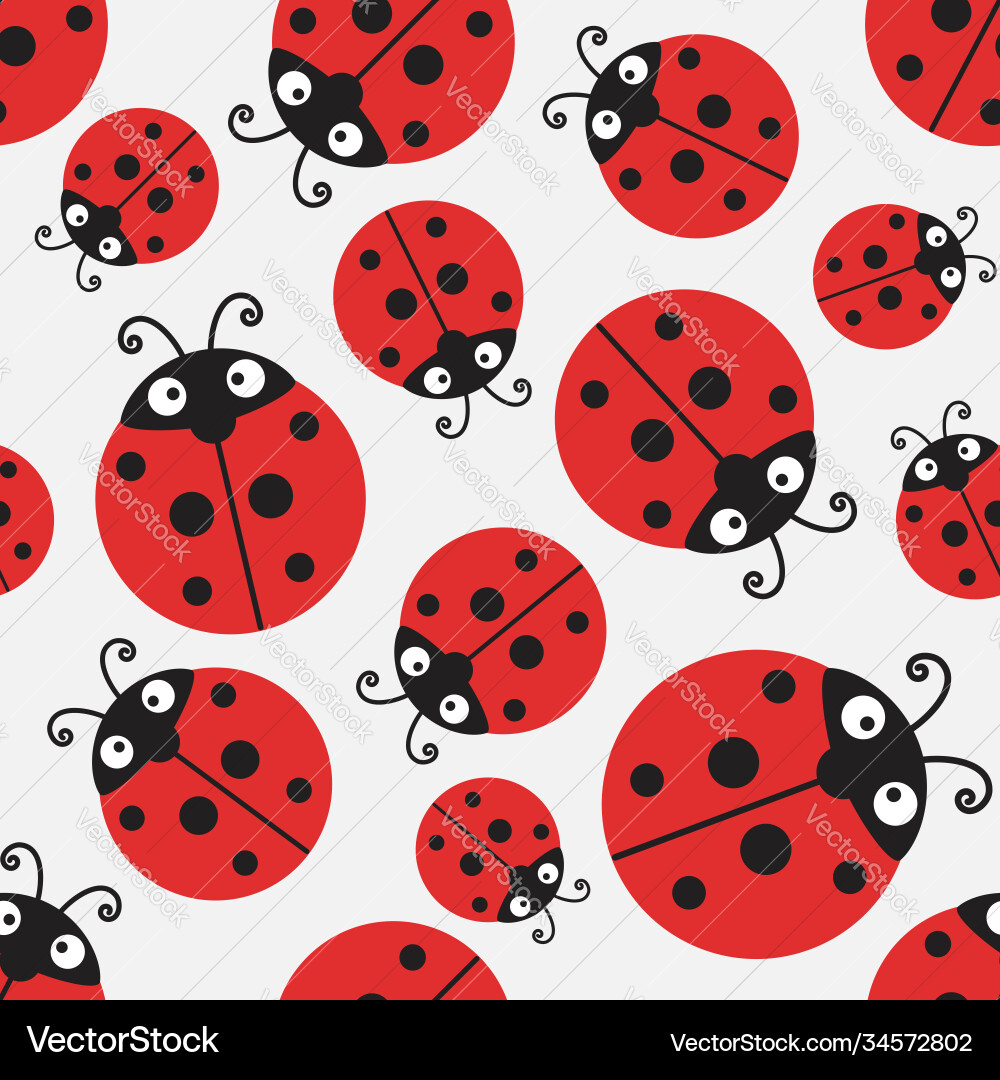 Cute Ladybug Pattern vector image