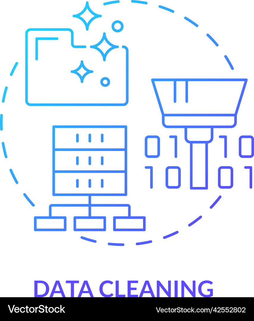 Data cleaning blue gradient concept icon – Royalty-Free Vector ...