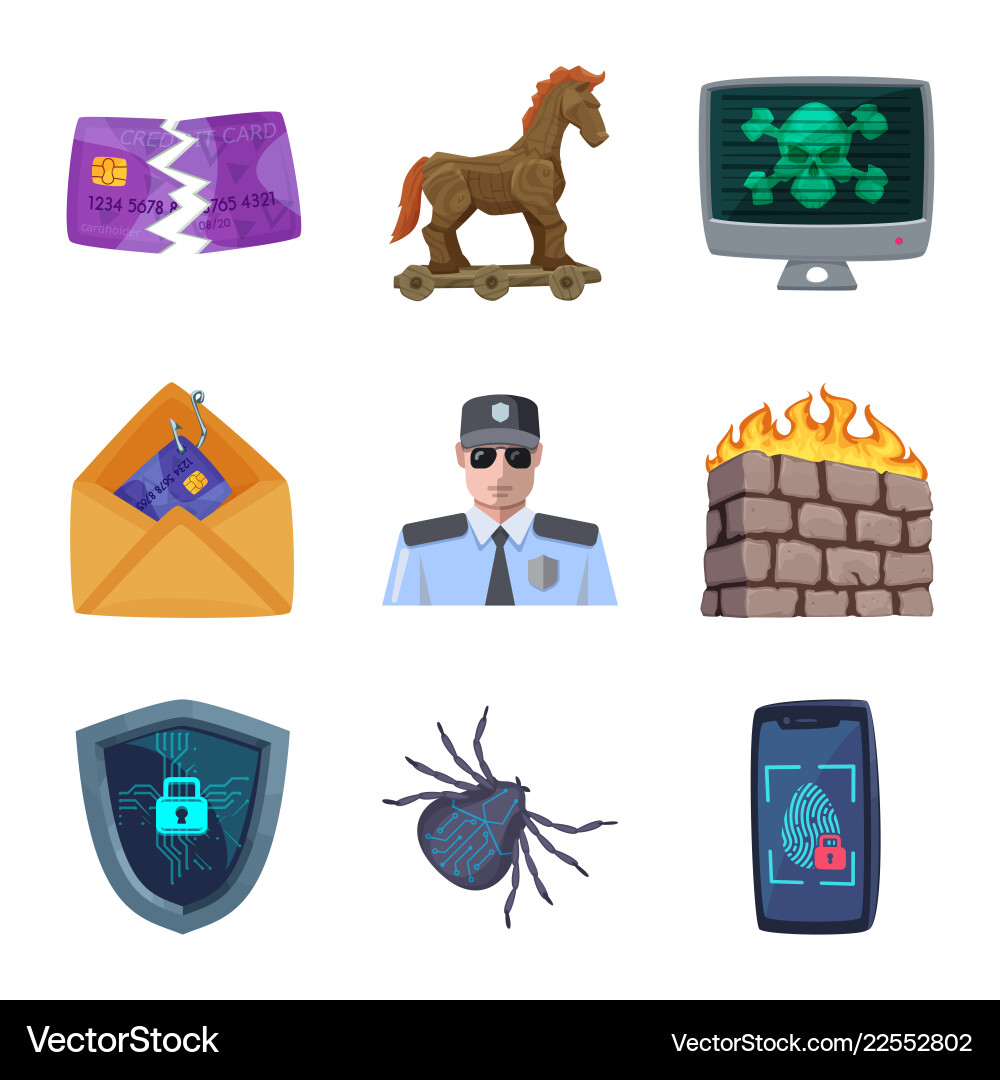 Design of virus and secure symbol Design of virus and secure symbol vector image