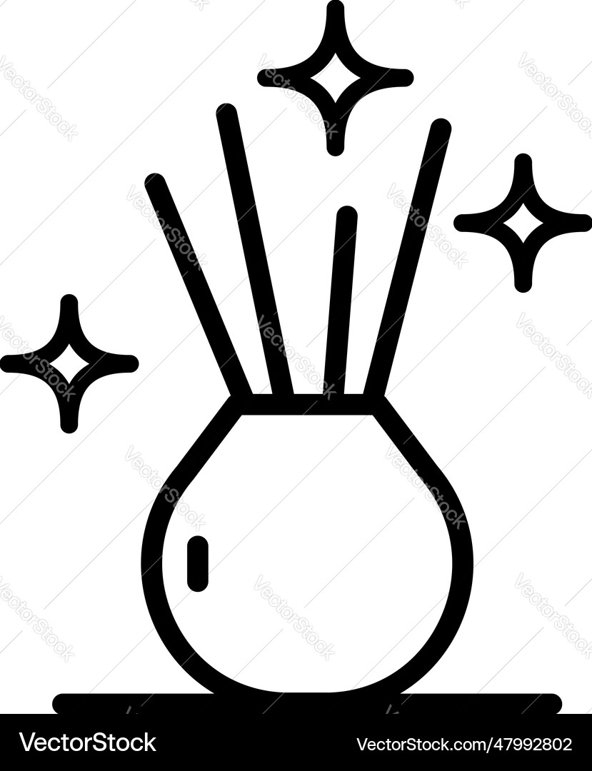 Diffuser with chopsticks fragrances at home Diffuser with chopsticks fragrances at home vector image