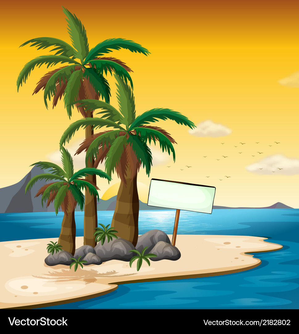 Empty Signboard on Shoreline vector image