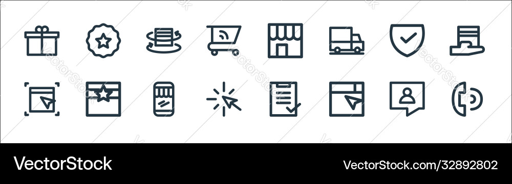 Flat ecommerce line icons linear set quality Flat ecommerce line icons linear set quality vector image