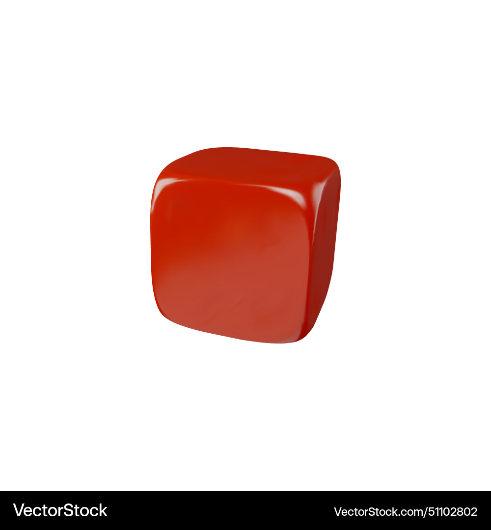 Glossy red square cube with soft corners falling Vector Image