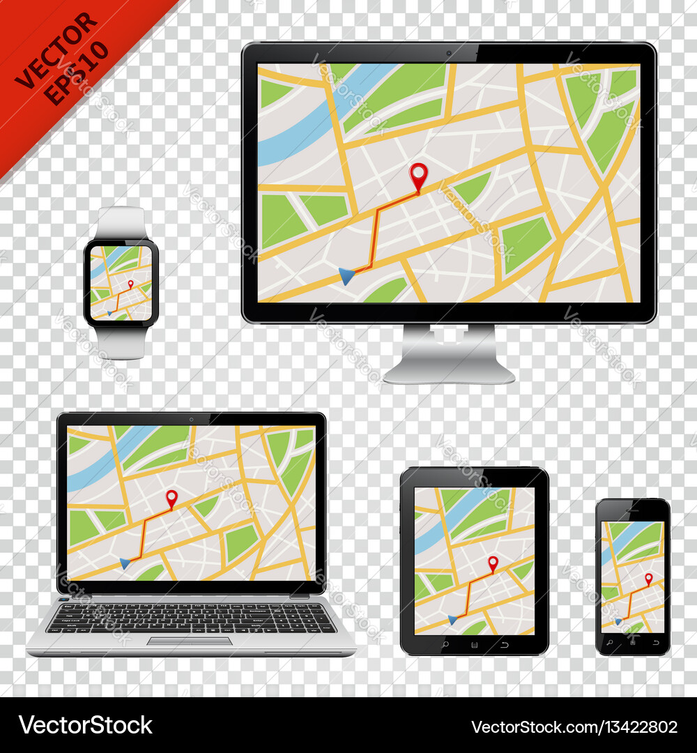 GPS Navigation Display vector image