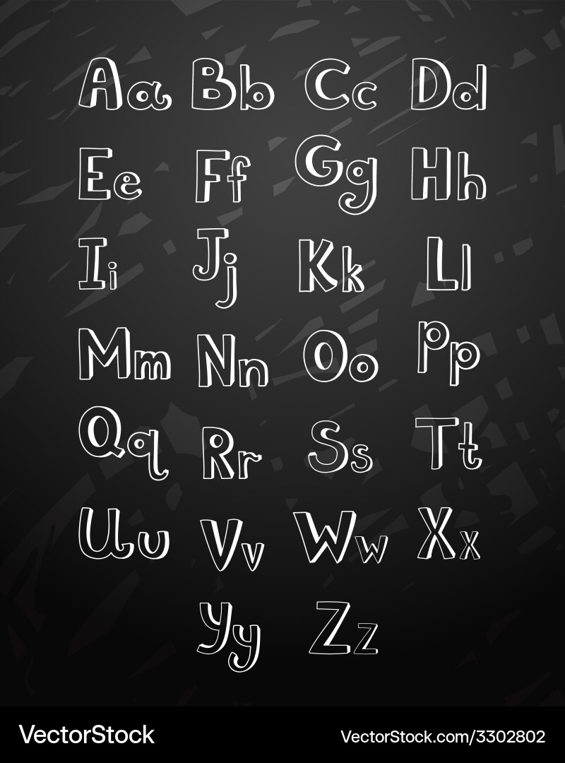 Hand drawn type font isolated on background Vector Image