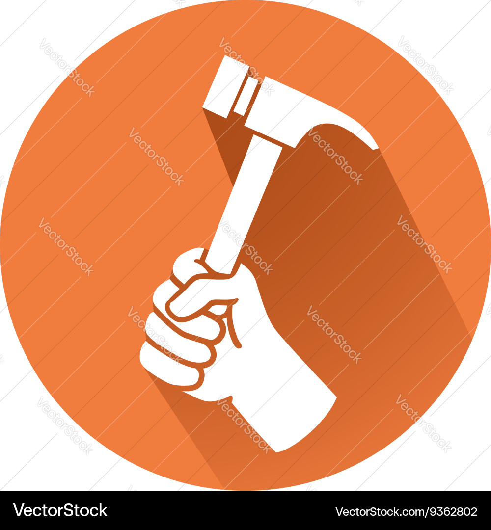 Hand with hammer Royalty Free Vector Image - VectorStock