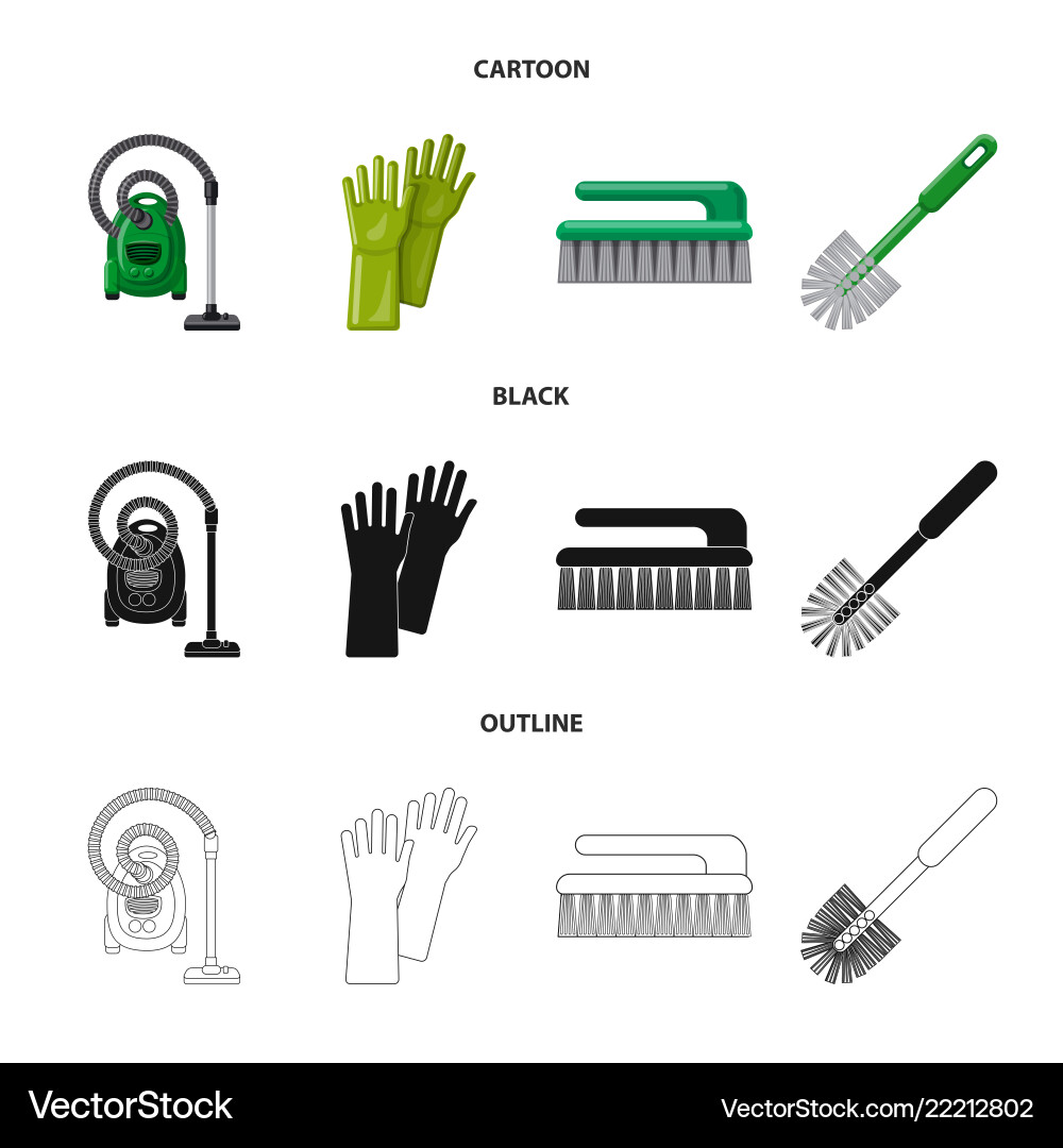 Isolated object of cleaning and service icon set Vector Image
