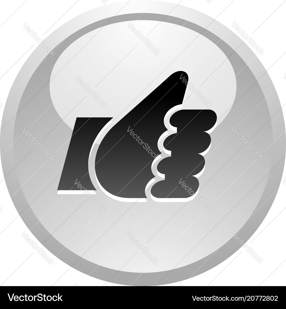 Like icon on round gray button Like icon on round gray button vector image