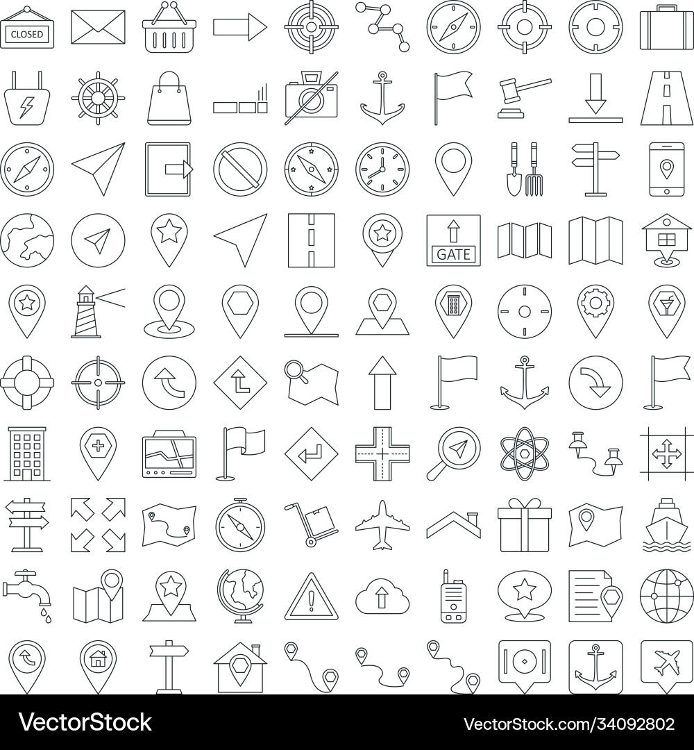 Map and navigation icons can be easily mod vector image