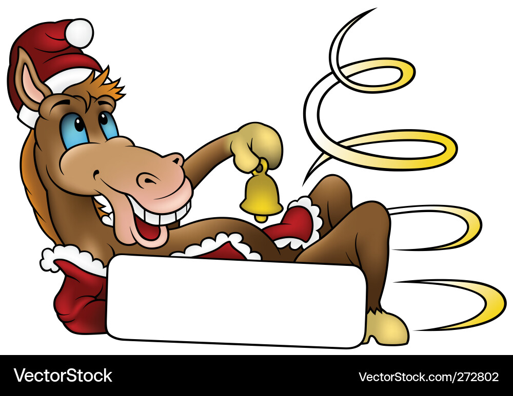 Merry Christmas Horse Vector Image