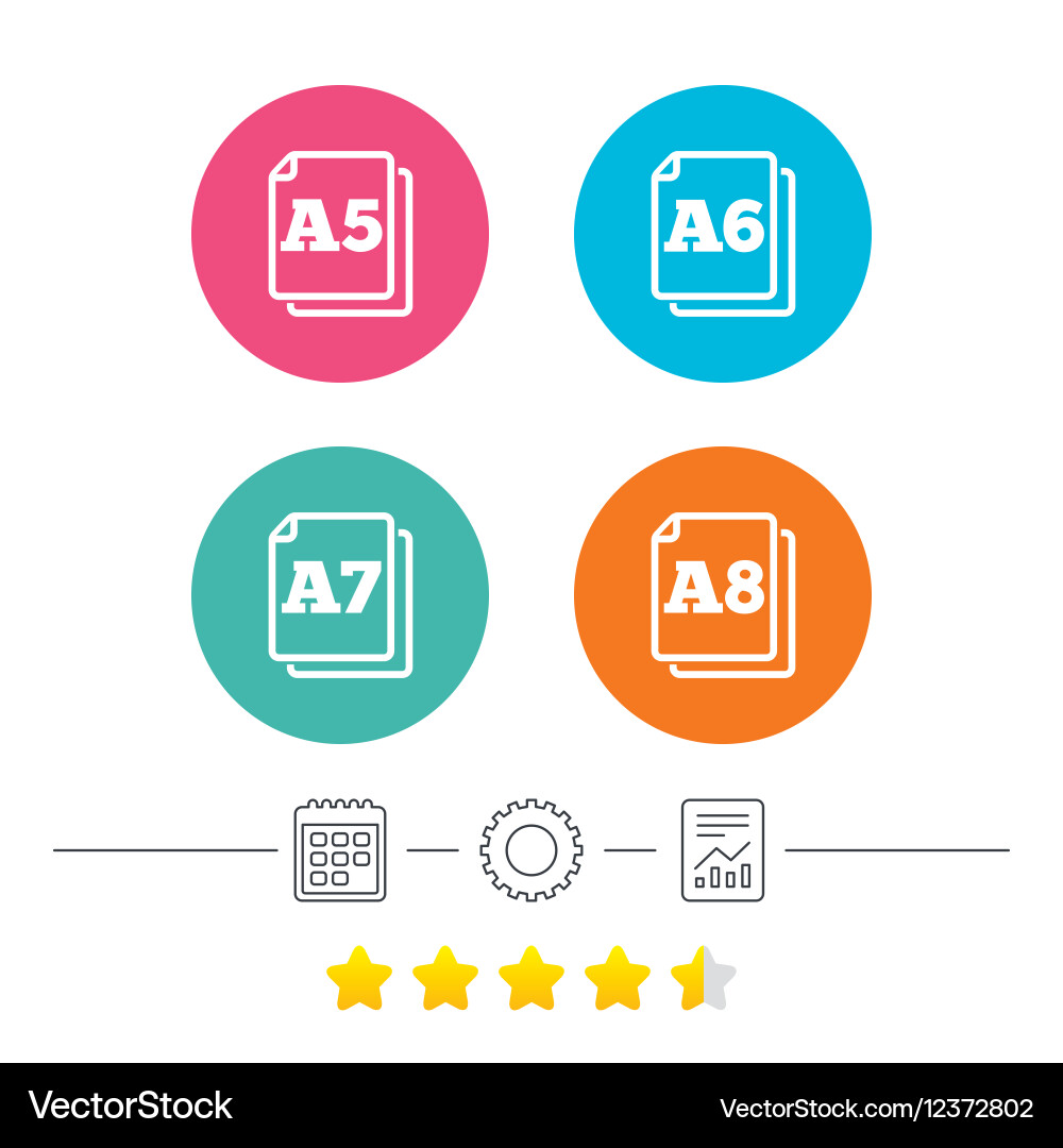 Paper size standard icons document symbol Vector Image