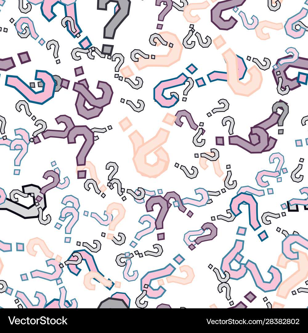 Quiz seamless pattern question marks doubt faq vector image