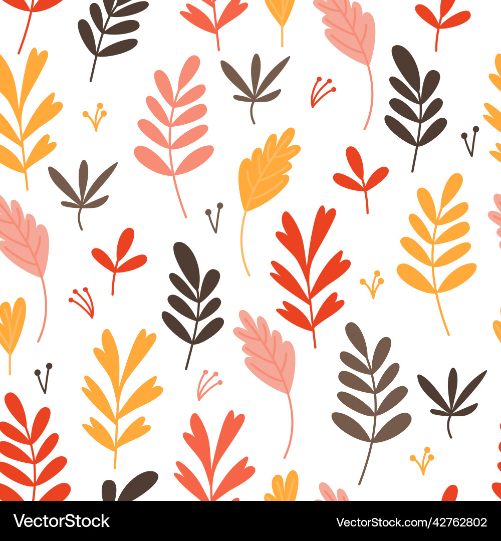 Seamless pattern with different autumn simple Seamless pattern with different autumn simple vector image