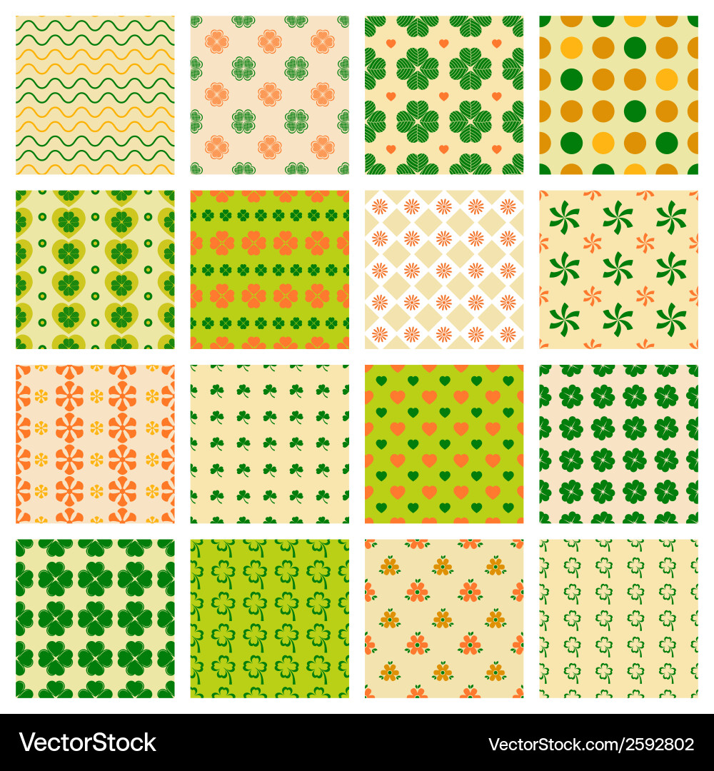 Seamless patterns with clover Vector Image