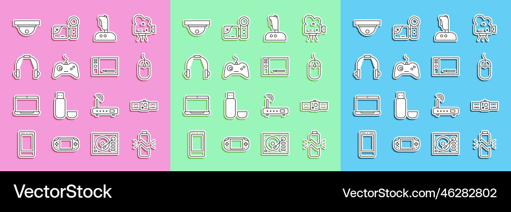 Set line broken battery smartwatch computer Set line broken battery smartwatch computer vector image