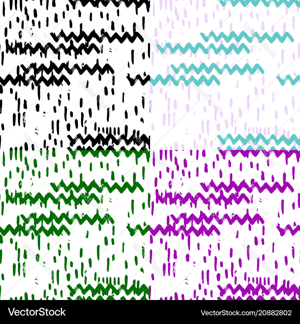 Set of artistic colorful seamless pattern Set of artistic colorful seamless pattern vector image