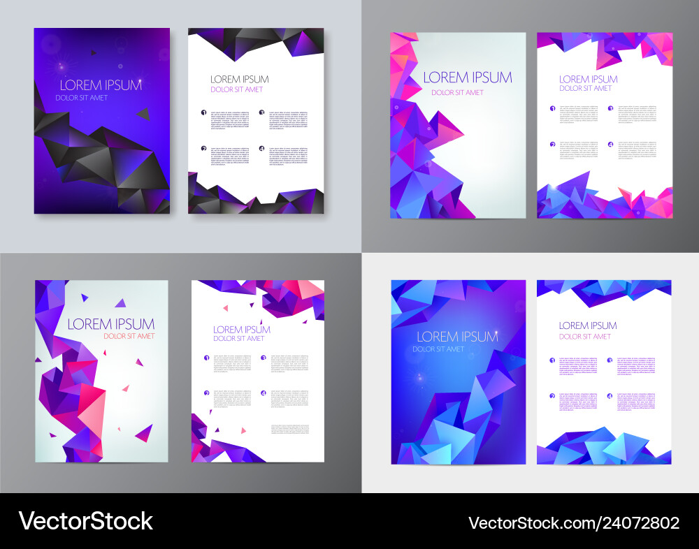 Set of brochure design templates cover vector image