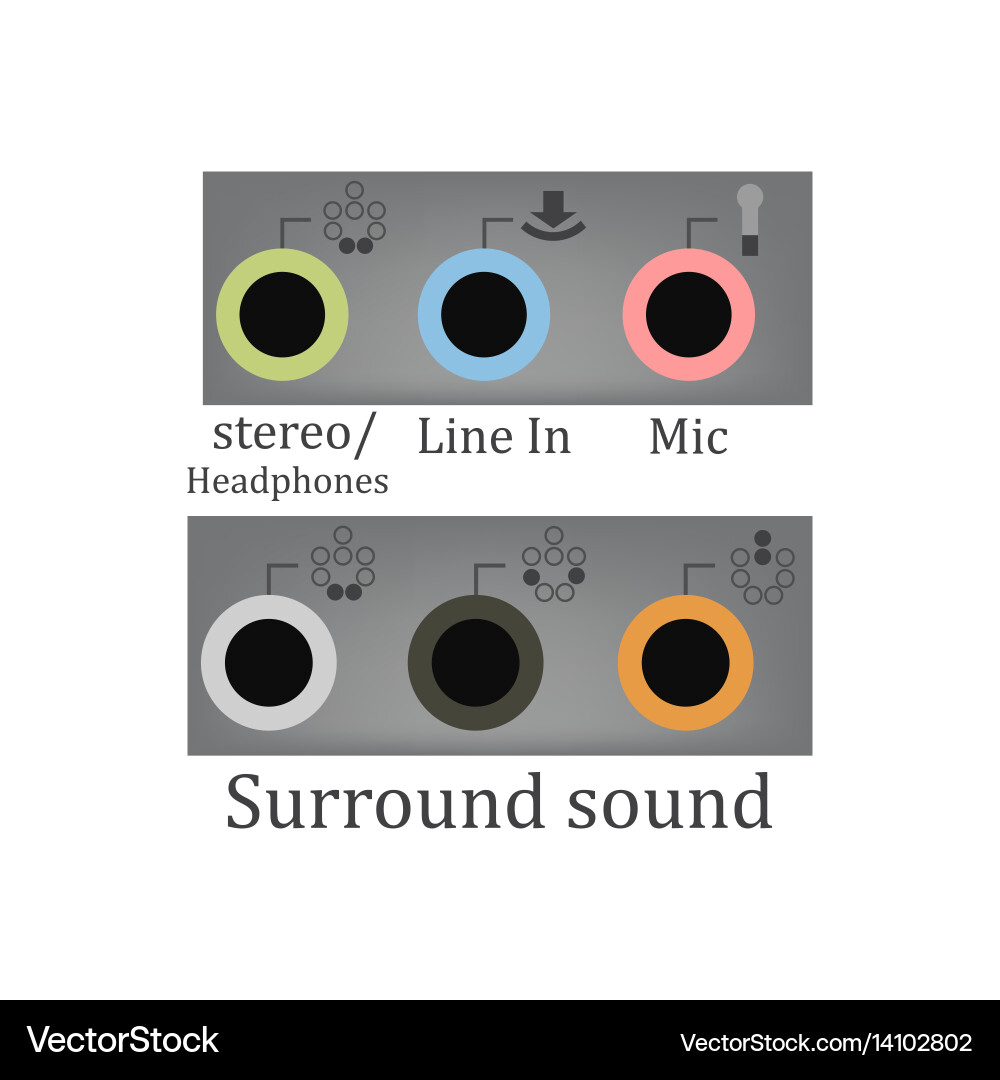 Sound Input & Output Ports vector image