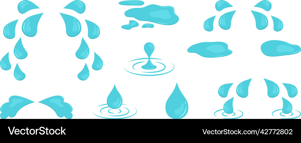 Tear und Wasser Ikone Cartoon Pfütze Schrei Tear und Wasser Ikone Cartoon Pfütze Schrei vektorbild
