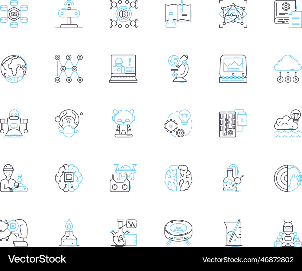 Technological devices linear icons set smartph Technological devices linear icons set smartph vector image