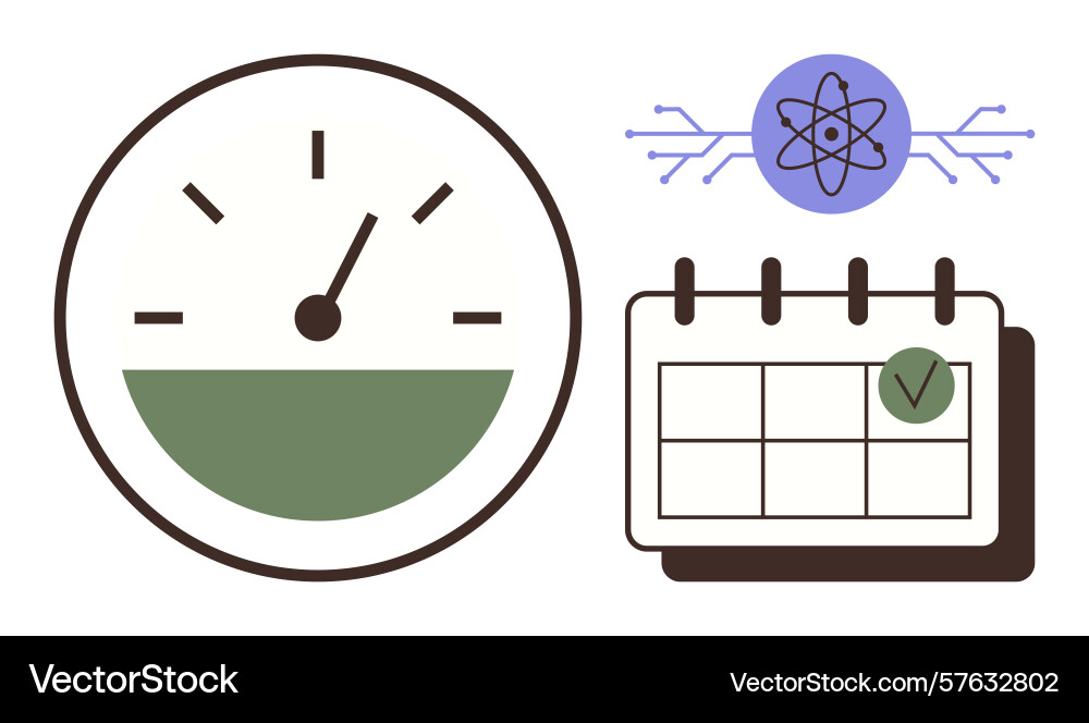 Time management and efficiency with science Time management and efficiency with science vector image