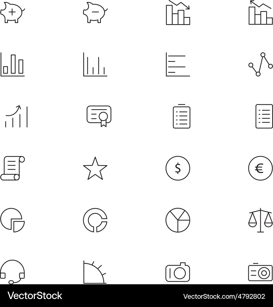 User Interface Icons - Line Style vector image